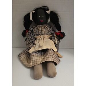 Vintage Handmade Cloth Doll Nimble Fingers Keepsakes Ombre Dress Folk Art